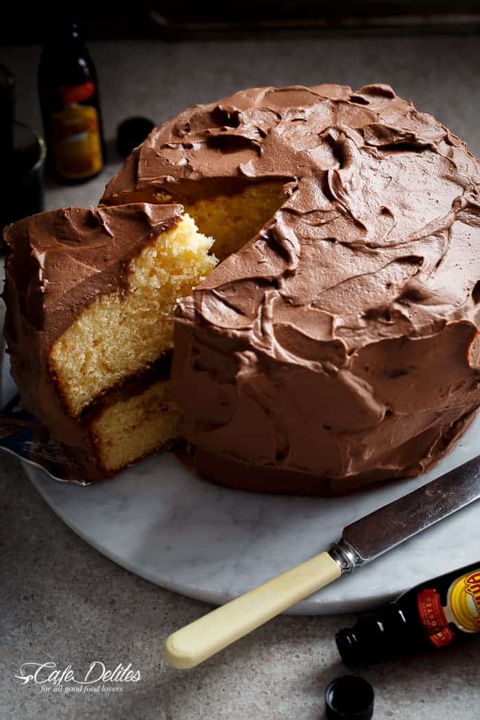 Irresistible Kahlua Chocolate Cream Frosting Butter Cake